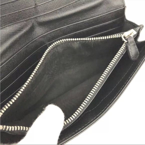 PRADA Logo Plate Nylon Long Bifold Wallet - Picture 7 of 8